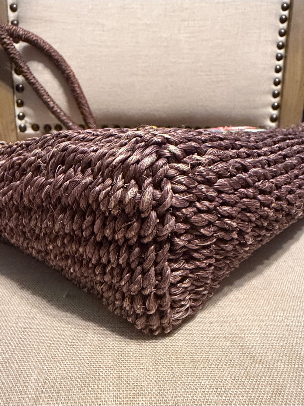 Woven Floral Embroidered Tote Bag - Picture 5 of 11